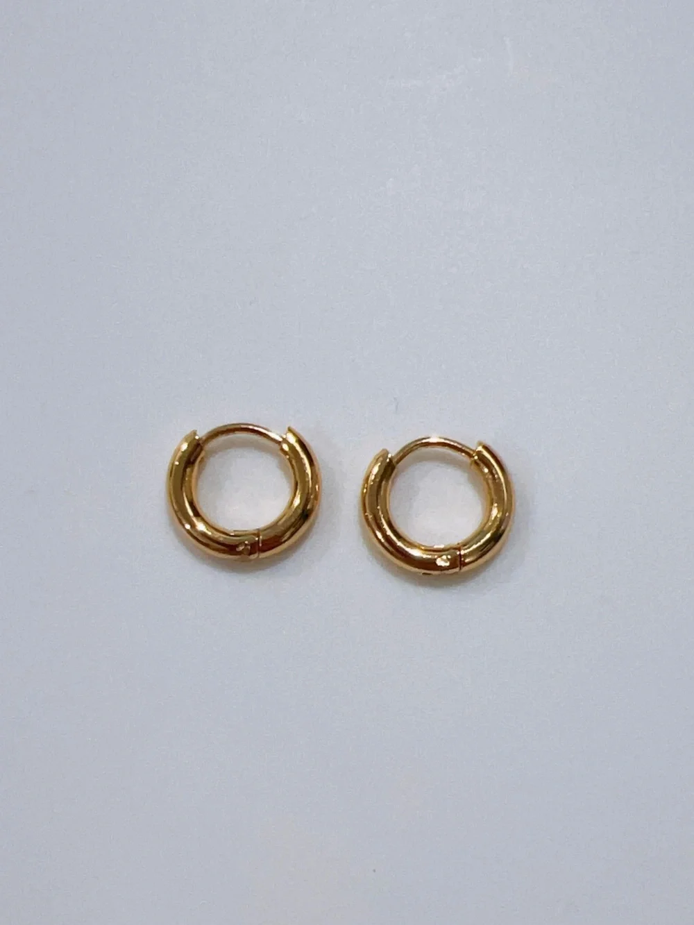 Classic Gold Plated Huggie Hoop Earrings 8mm